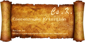 Cseresznyés Krisztián névjegykártya