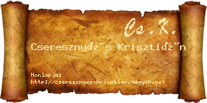 Cseresznyés Krisztián névjegykártya